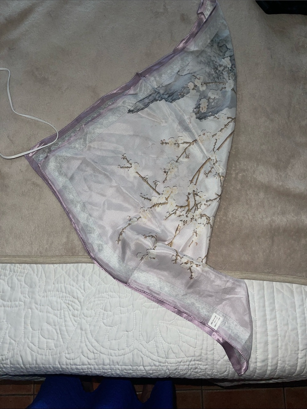 Sheer Lavender Floral Scarf Slip - Women Intimates & Sleepwear